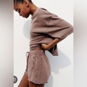 Zara Brown Track Shorts set